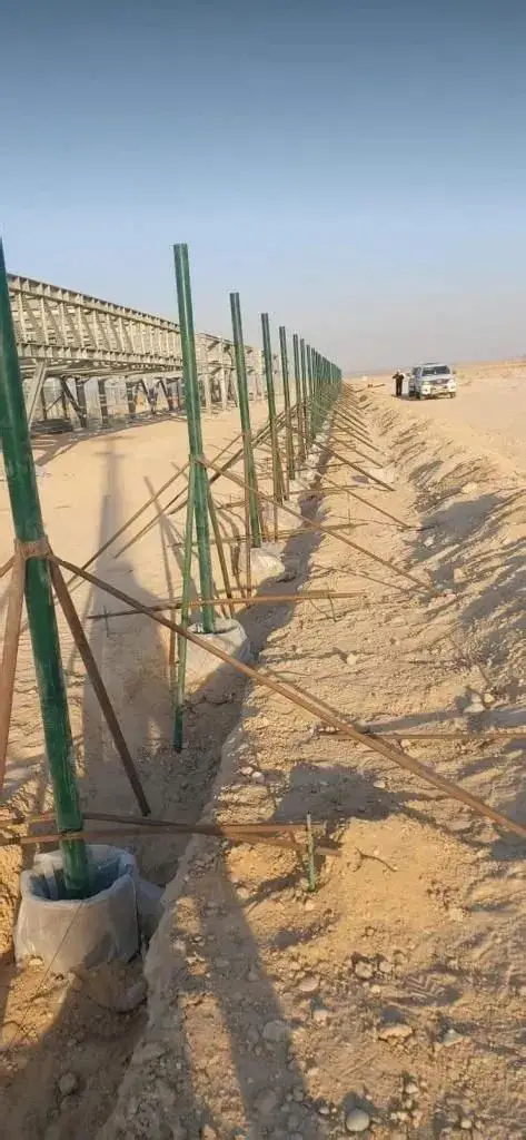 تسوير مزارع بالنخل والشبوك المجلفنة